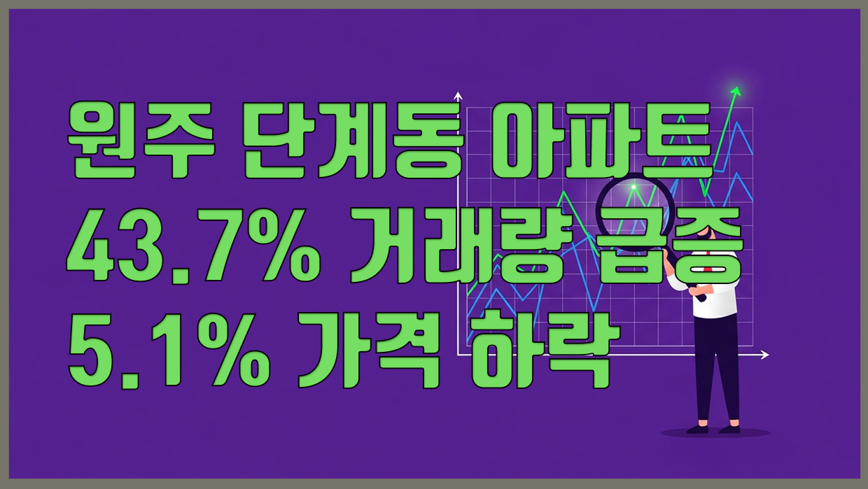 2026년 단계동 아파트, 43.7% 거래량 급증 속 5.1% 가격 하락의 진실