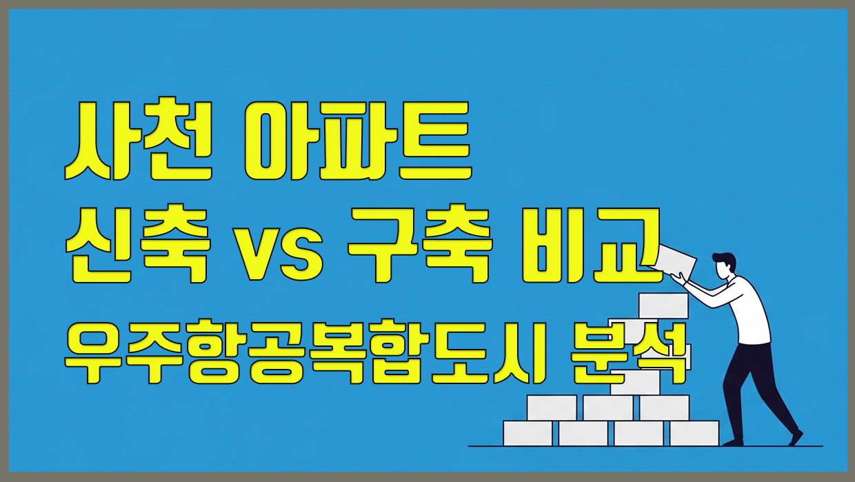 사천시 아파트 신축 vs 구축 비교, 우주항공복합도시 분석