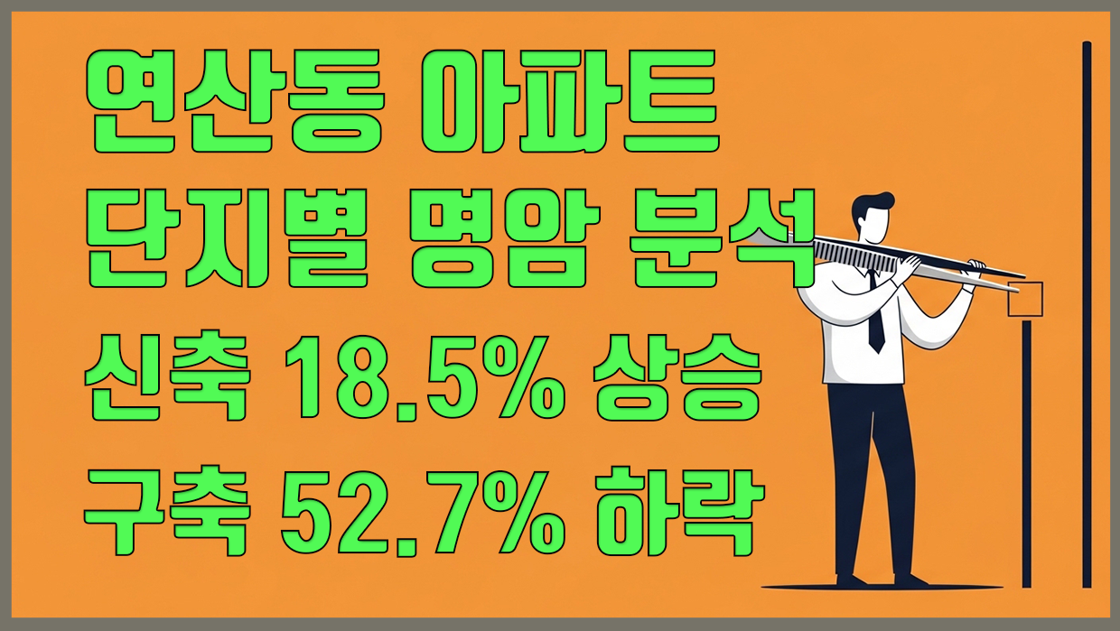 신축 18.5% 상승 vs 구축 52.7% 하락, 연산동 아파트 단지별 명암 분석