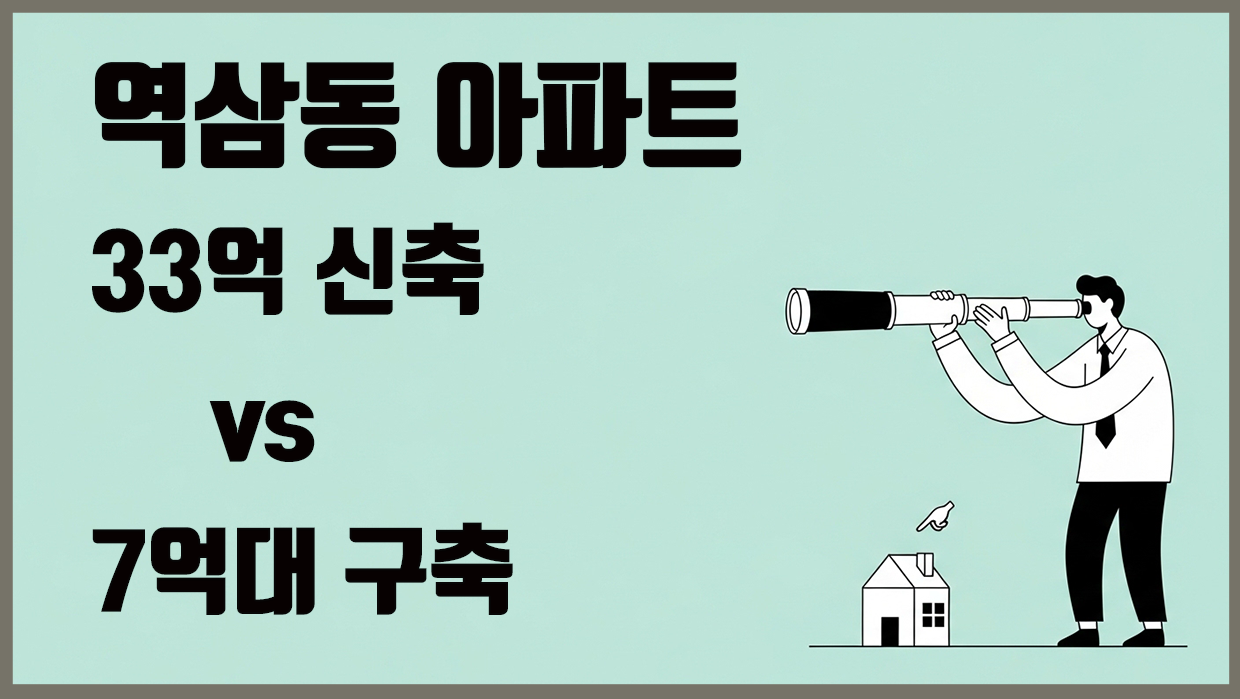 강남 역삼동 아파트, 33억 신축 vs 7억대 구축